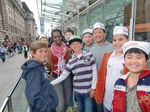 The boys queue for the London Eye