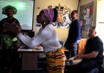 Mrs Ovia's music class lead the boys in a Zulu chant from South Africa